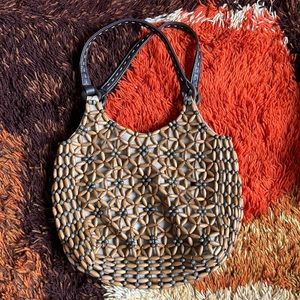 Vintage Nine West wooden bead bag